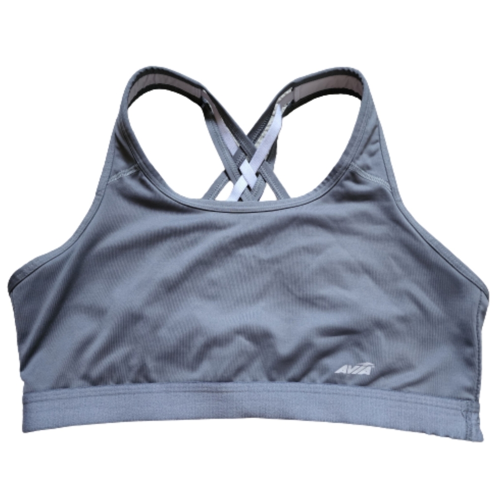 Avia Grey & White Sports Bra, L